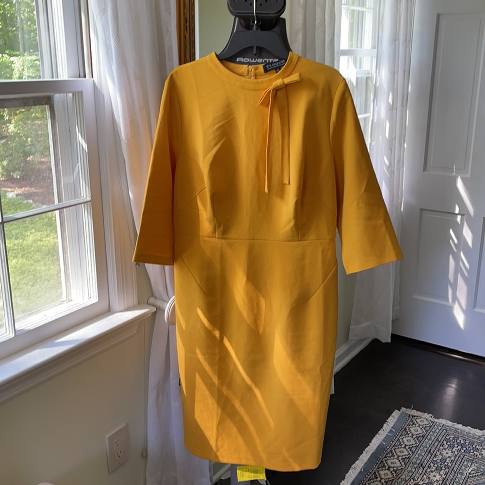 Eloquii yellow three season dress sz 16